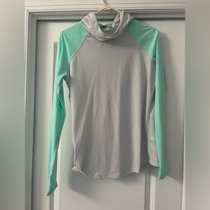 Mint and Gray Long Sleeve Lightweight UA Hoodie
